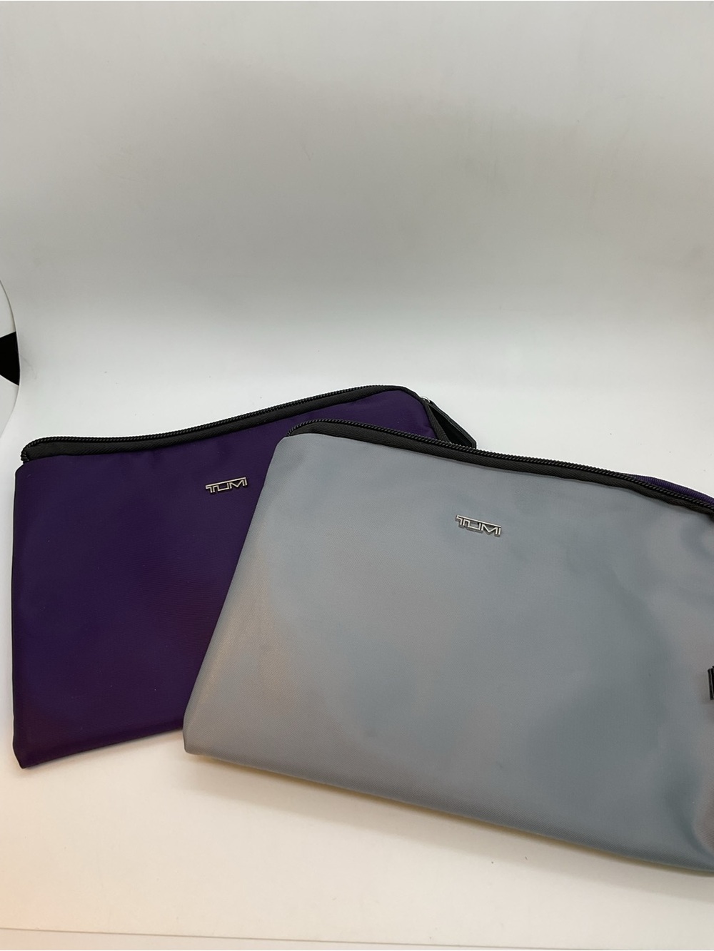 Tumi Nylon Zip Pouch Duo - Purple & Light Gray